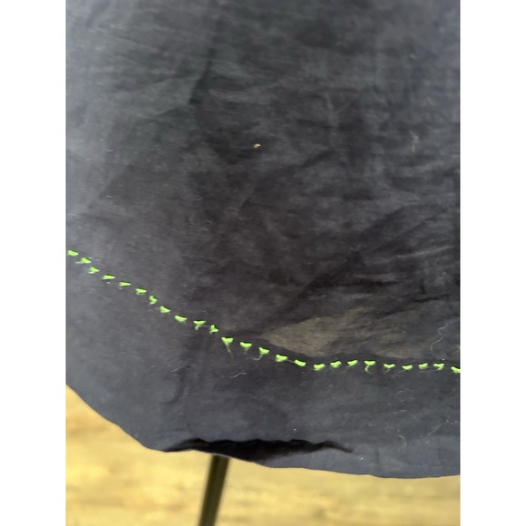 Tory Burch Ruffle Front Tank Top Navy Blue Green Stitching Buttons Size‎ 8 - Picture 4 of 8